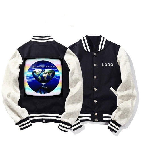 Branded "My Love Has No Color" Terry Baseball Jacket
