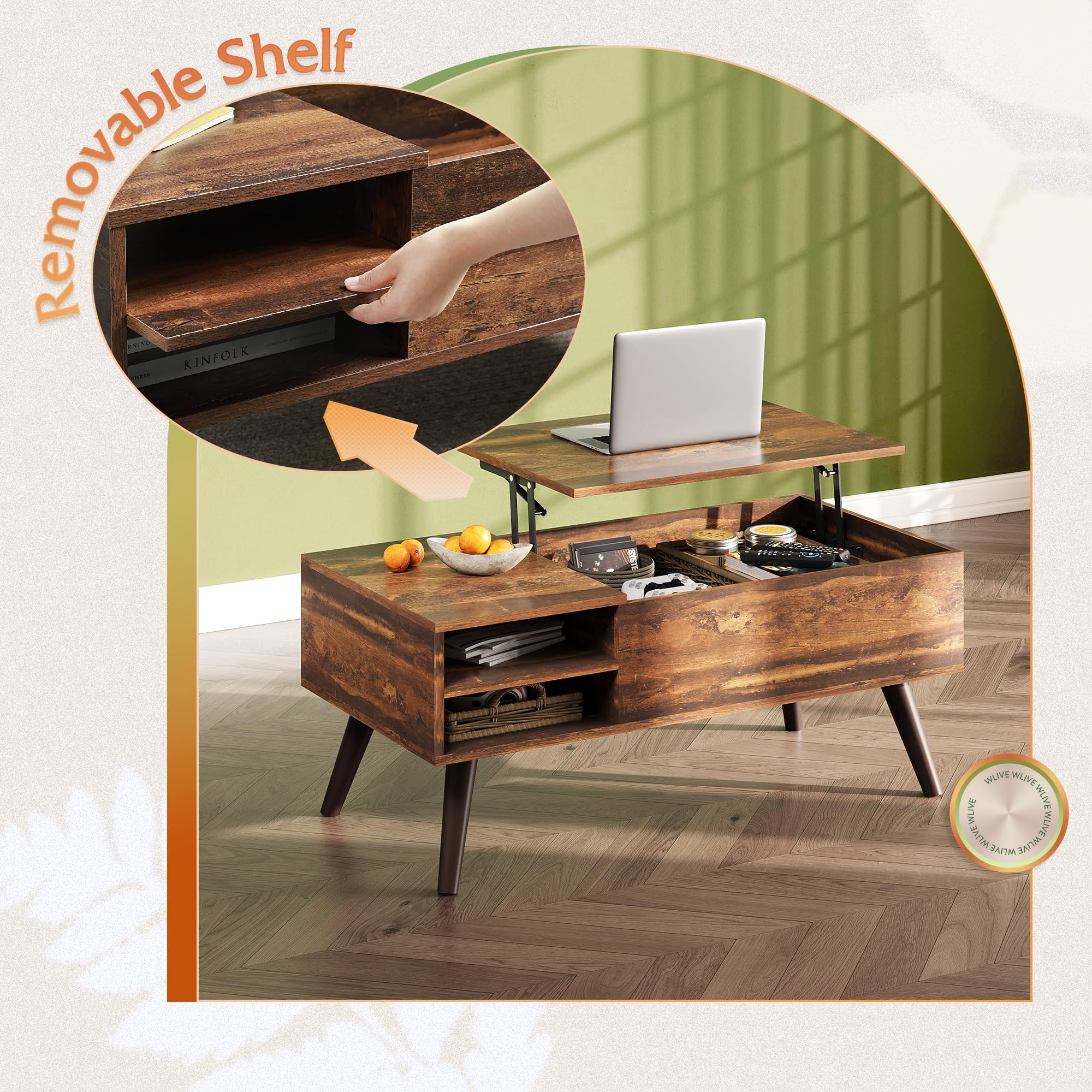 WLIVE Lift Top Coffee Table
