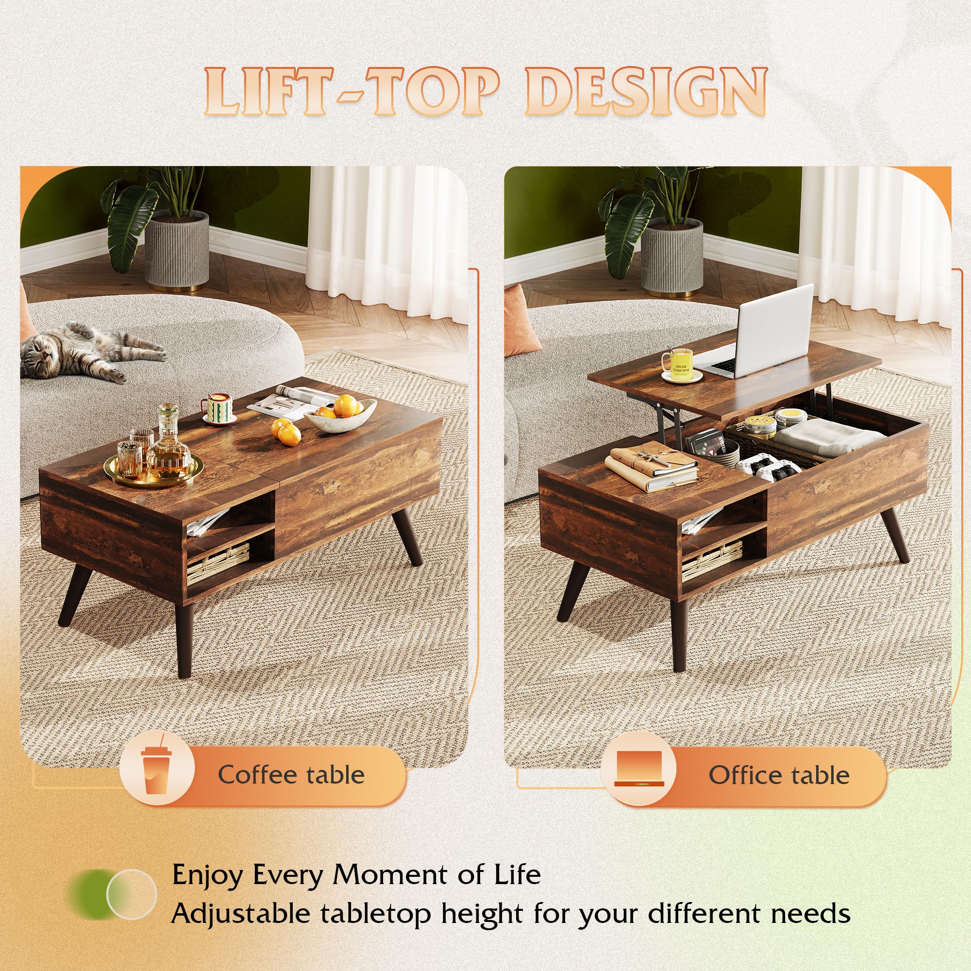 WLIVE Lift Top Coffee Table